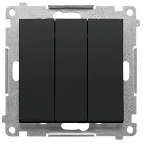 Picture of Kontakt-Simon Simon cznik trójny z podwietleniem LED (modu) 10 AX, 250 V~, szybkozcza Czarny mat TW31L.01/149