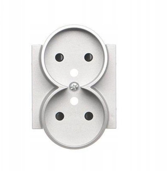 Изображение Kontakt-Simon Simon Pokrywa gniazda wtyczkowego podwójnego do: SGZ2CM Aluminium mat TGZ2MZP/143