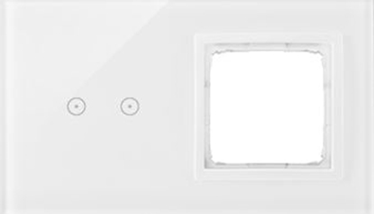 Изображение Kontakt-Simon Simon Touch ramki Panel dotykowy S54 Touch, 2 moduy, 2 pola dotykowe poziome + 1 otwór na osprzt S54, biaa pera DSTR220/70