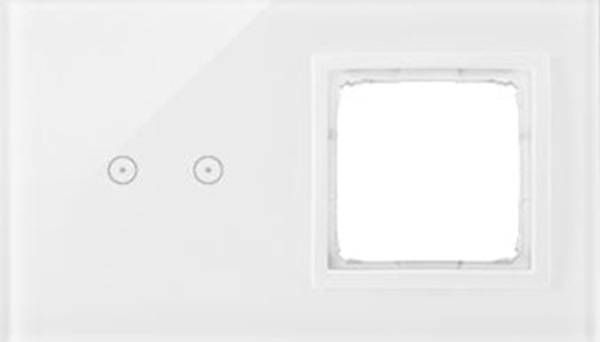 Изображение Kontakt-Simon Simon Touch ramki Panel dotykowy S54 Touch, 2 moduy, 2 pola dotykowe poziome + 1 otwór na osprzt S54, biaa pera DSTR220/70