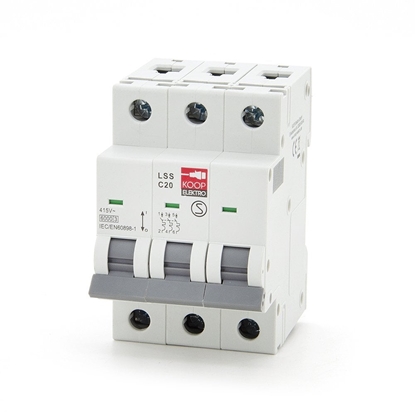Attēls no KOOP Elektro Wycznik nadprdowy 3P C 20A 6kA AC C20A LSS C20 3P