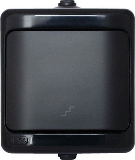 Изображение KOS BRYZA cznik schodowy IP54 16AX 250V czarny 180906