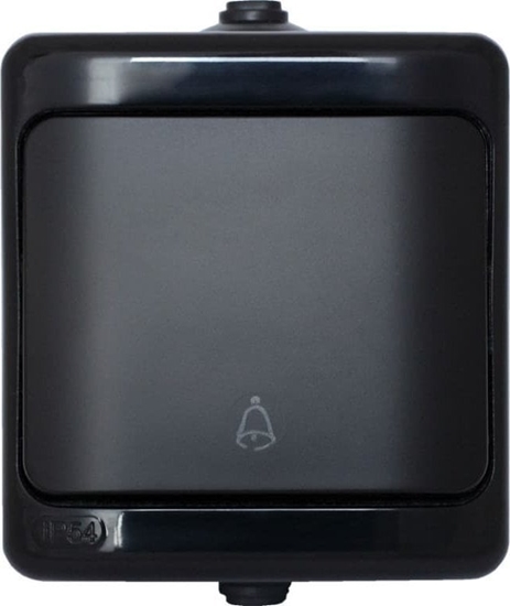 Изображение KOS BRYZA Przycisk dzwonek IP54 10AX 250V czarny 180904