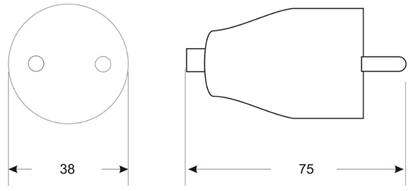 Изображение KOS Wtyczka prosta z/u 16A 250V biaa (400460)