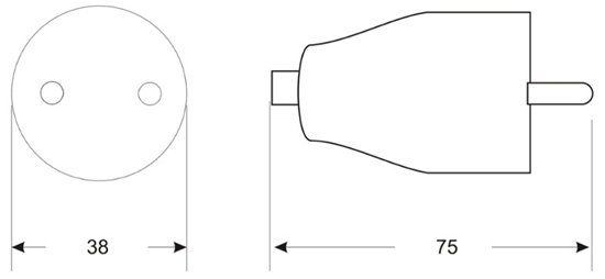 Изображение KOS Wtyczka prosta z/u 16A 250V biaa (400460)