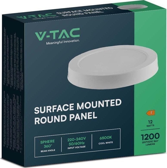 Изображение Lampa sufitowa V-TAC Panel LED V-TAC Natynkowy Premium Downlight 12W Okrgy fi170 VT-60012 4000K 1200lm