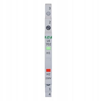 Изображение Lampka moduowa 1-fazowa czerwona/zielona LED Slim 1/2 moduu 230V LK-702