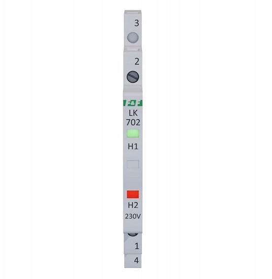 Изображение Lampka moduowa 1-fazowa czerwona/zielona LED Slim 1/2 moduu 230V LK-702