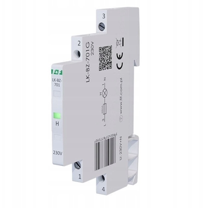 Изображение Lampka moduowa 1-fazowa z zabezpieczeniem zielona 1/3S LED 230V LK-BZ-701G