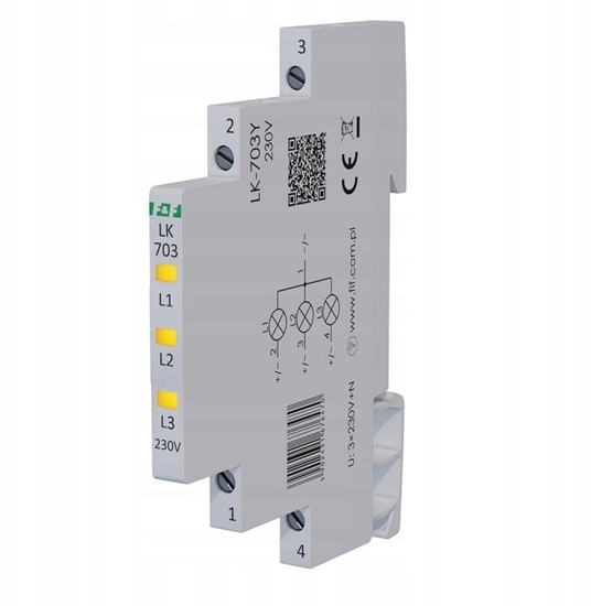 Picture of Lampka moduowa 3-fazowa óta LED Slim 1/2 moduu 230V LK-703Y