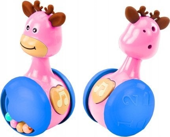 Picture of LeanToys Waka Wstaka Jelonek Koraliki Piszczaka Róowy