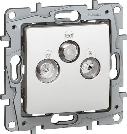 Изображение Legrand Gniazdo antenowe Legrand Niloe / Niloe Selection 764564 TV-RD-SAT przelotowe 14 dB biae