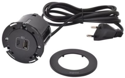 Attēls no Legrand Gniazdo meblowe DISQ 60 USB A+C 2,0 m czarny 654731