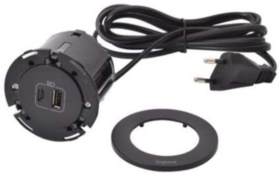 Picture of Legrand Gniazdo meblowe DISQ 60 USB A+C 2,0 m czarny 654731