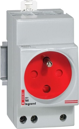 Изображение Legrand Gniazdo moduowe 2P+Z 10/16A z oson na szyn G382 (004282)