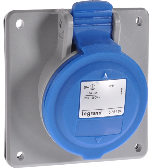Picture of Legrand Gniazdo tablicowe 16A 3P 230V niebieskie IP44 P17 TEMPRA PRO (555184)