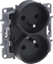 Изображение Legrand Niloe Selection Gniazdo 2 x 2p+z do ramek wielokrotnych (bez przesony, zaciski rubowe) antracyt 762235