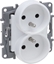 Изображение Legrand Niloe Selection Gniazdo 2 x 2p+z do ramek wielokrotnych (z przeson, zaciski rubowe) biae 762042