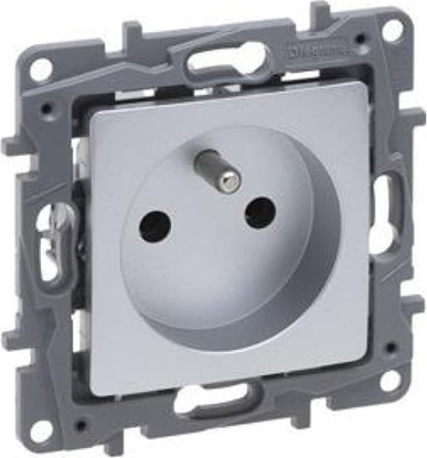 Attēls no Legrand Niloe Selection Gniazdo 2p+z 16A 250V (bez przesony, zaciski rubowe) aluminium 762140
