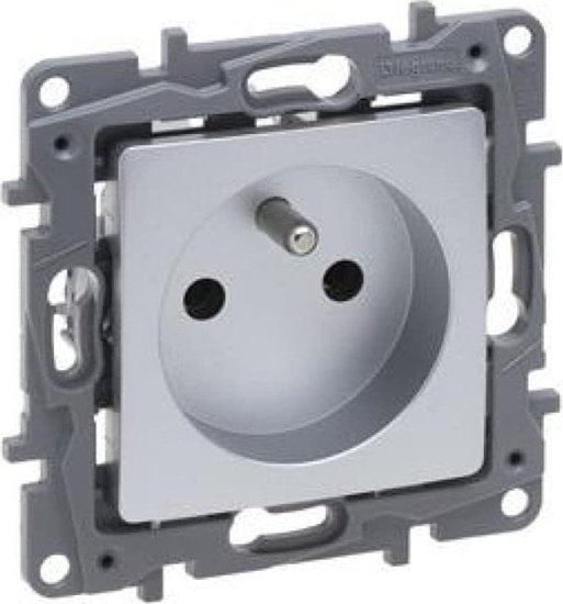 Picture of Legrand Niloe Selection Gniazdo 2p+z 16A 250V (bez przesony, zaciski rubowe) aluminium 762140