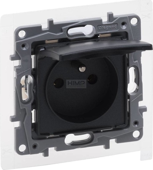 Picture of Legrand Niloe Selection Gniazdo 2p+z IP44 16A 250V bez przesony, zaciski rubowe antracyt 762261