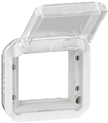 Attēls no Legrand NOWE PLEXO 55 Adapter Arteor/Mosaic z przezroczyst klapk mechaniczn 70,5x70,5mm biay 069695L