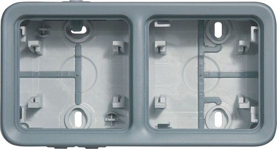 Изображение Legrand PLEXO55 Puszka natynkowa podwójna pozioma szara (069672)