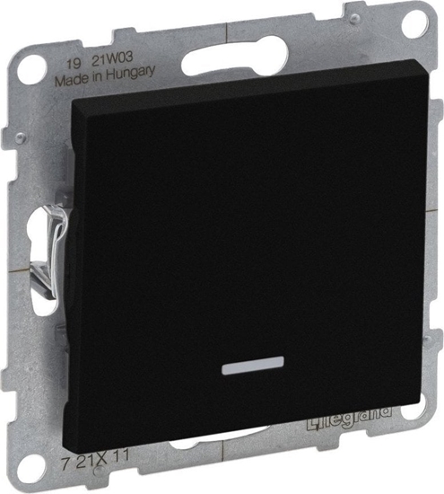 Picture of Legrand SUNO - acznik jednobiegunowy podwietlany - 10 AX - 250 V~ - zaciski automatyczne, Czarny - Legrand 721411 himp