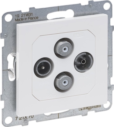Attēls no Legrand SUNO Gniazdo antenowe TV-R-2xSAT kocowe 1,5dB biae 721170