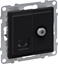 Picture of Legrand SUNO Gniazdo telewizyjne typ F 1,5dB + RJ45 kat 6 UTP czarne 721462