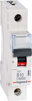 Attēls no Legrand Wycznik nadprdowy 1P B 10A 10kA AC S311 TX3 (404082)