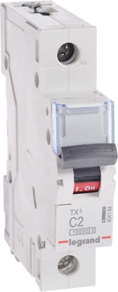 Attēls no Legrand Wycznik nadprdowy 1P C 2A 10kA AC S311 TX3 (404164)