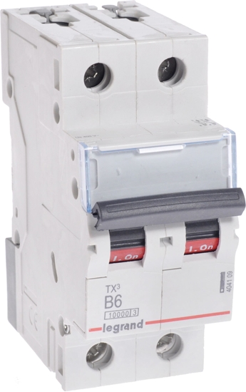 Picture of Legrand Wycznik nadprdowy 2P B 6A 10kA AC S312 TX3 (404109)