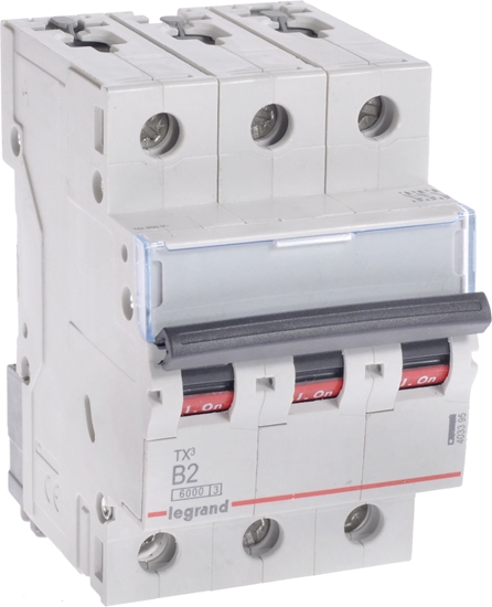 Picture of Legrand Wycznik nadprdowy 3P B 2A 6kA AC S303 TX3 (403395)