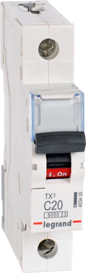 Picture of Legrand Wycznik nadprdowy Legrand 403435 1P C 20A 6kA AC S301 TX3
