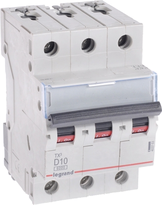 Attēls no Legrand Wycznik nadprdowy S303 D10 TX3 10A 6kA 403753
