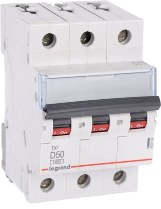 Attēls no Legrand Wycznik nadprdowy S303 D50 TX3 50A 6kA 403760