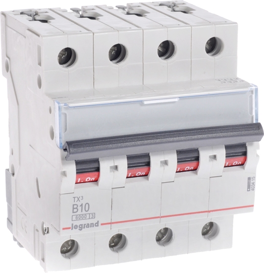 Picture of Legrand Wycznik nadprdowy S304 4P B 10A 6kA AC - 403415