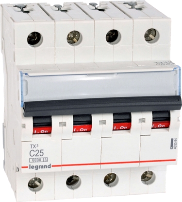 Attēls no Legrand Wycznik nadprdowy S304 C25 TX3 25A 6kA 403564