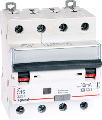 Picture of Legrand Wycznik rónicowo-nadprdowy 4P 16A C 0,03A typ A P314 DX3 (411234)