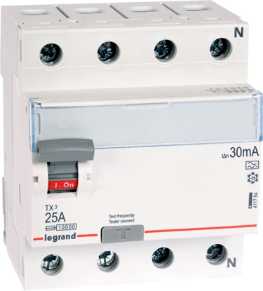 Picture of Legrand Wycznik rónicowoprdowy 4P 25A 0,03A typ A P304 - 411764