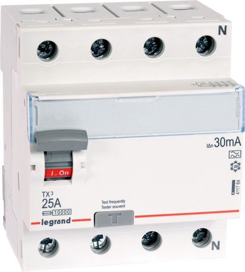 Picture of Legrand Wycznik rónicowoprdowy 4P 25A 0,03A typ A P304 - 411764