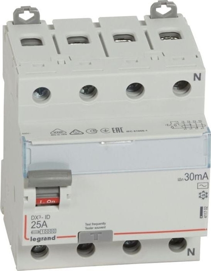 Picture of Legrand Wycznik rónicowoprdowy 4P 25A 0,03A typ AC P304 DX3 411702