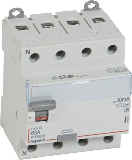 Picture of Legrand Wycznik rónicowo-prdowy 4P 63A 0,03A typ HPI P304 DX3 (411696)
