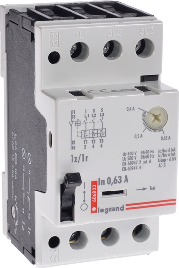 Picture of Legrand Wycznik silnikowy 3P 0,12kW 0,4-0,63A M250 1Z/1R 0,63 606823