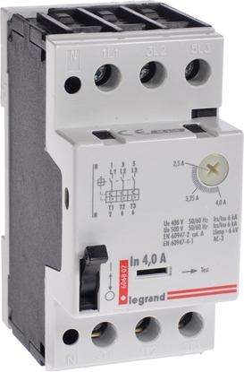 Picture of Legrand Wycznik silnikowy 3P 1,5kW 2,5-4A M 250 4 606807