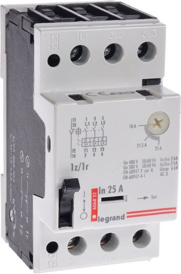 Picture of Legrand Wycznik silnikowy 3P 11kW 18-25A M250 1Z/1R 25 606832