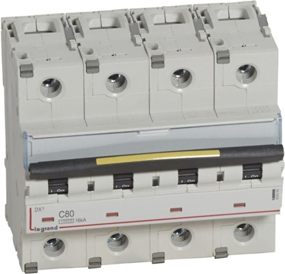 Attēls no Legrand Wycznik nadprdowy 4P C 80A 10/16kA AC S314 DX3 (409362)