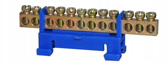 Picture of Listwa zaciskowa 12-polowa 10mm2 TH35 niebieska LZ-12B