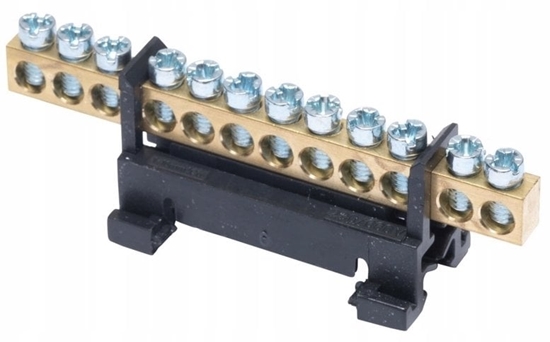 Изображение Listwa zaciskowa na szyn L12 fazowa 12-torowa 16mm 400V AC 63A czarna 81701007